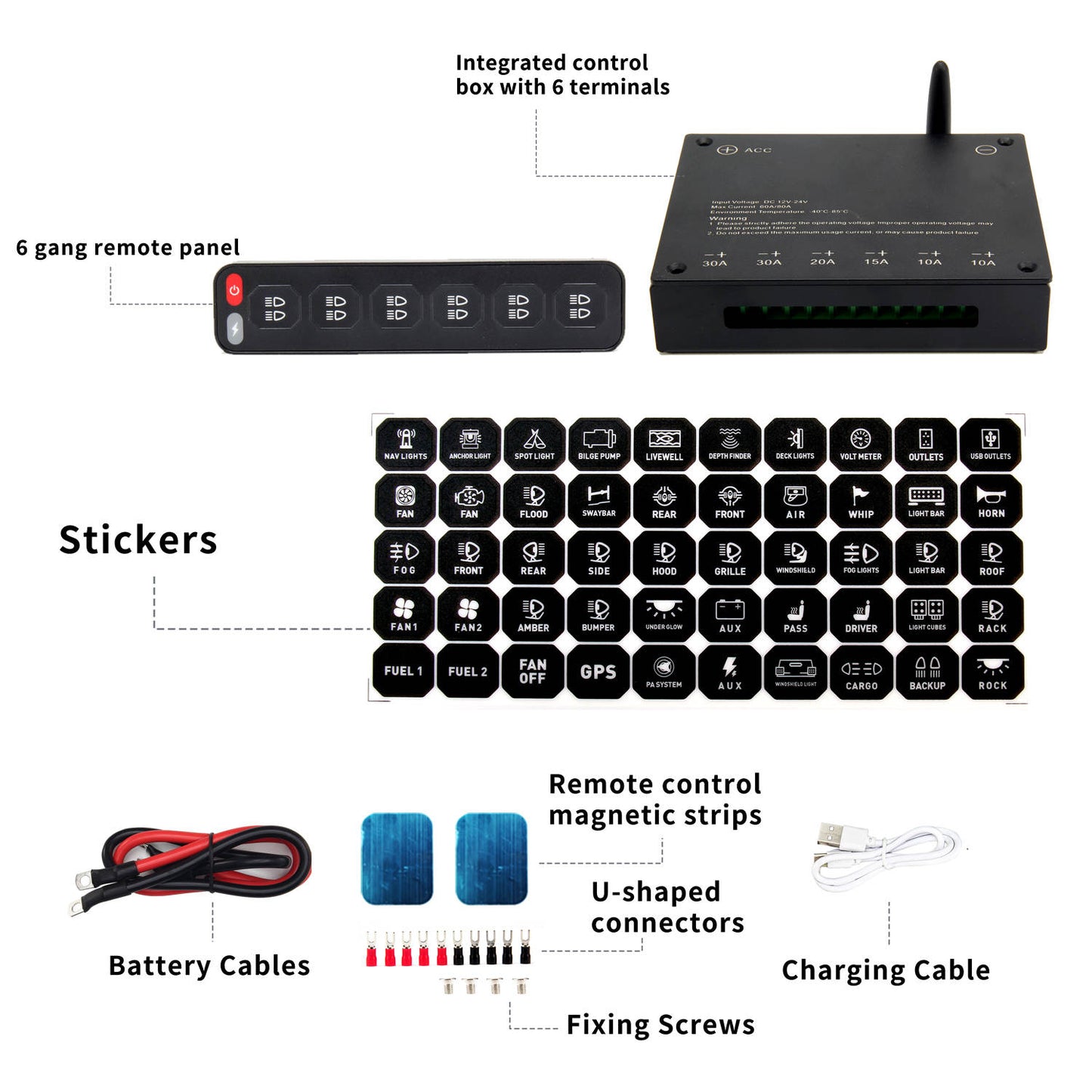 Wireless Remote Switch Panel 4 or 6-way
