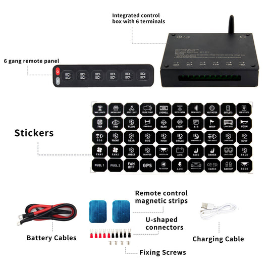 Wireless Remote Switch Panel 4 or 6-way